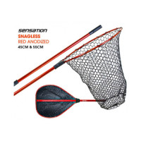 L/NET SNAGLESS 45CM RUBBER RED ANODIZED